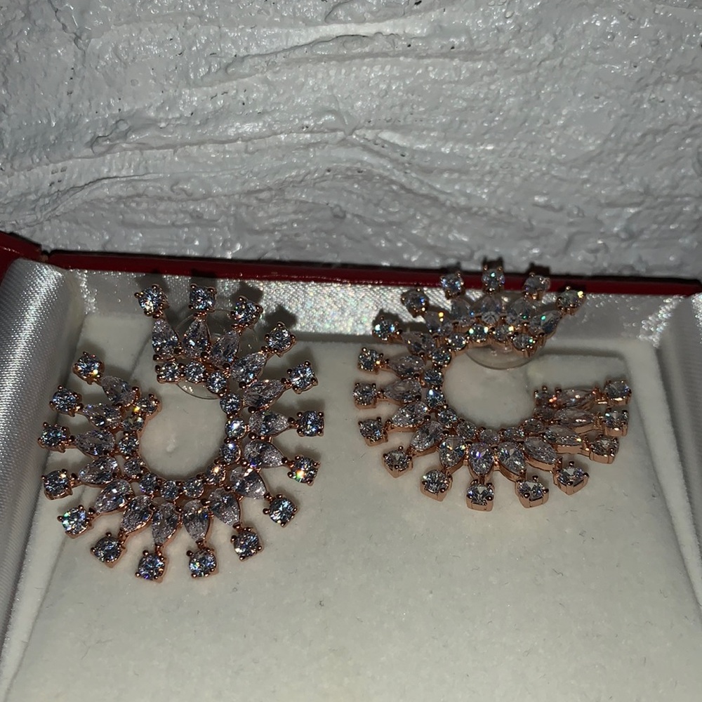 Valeria Crystal Hoop Earrings - Picture 4 of 5